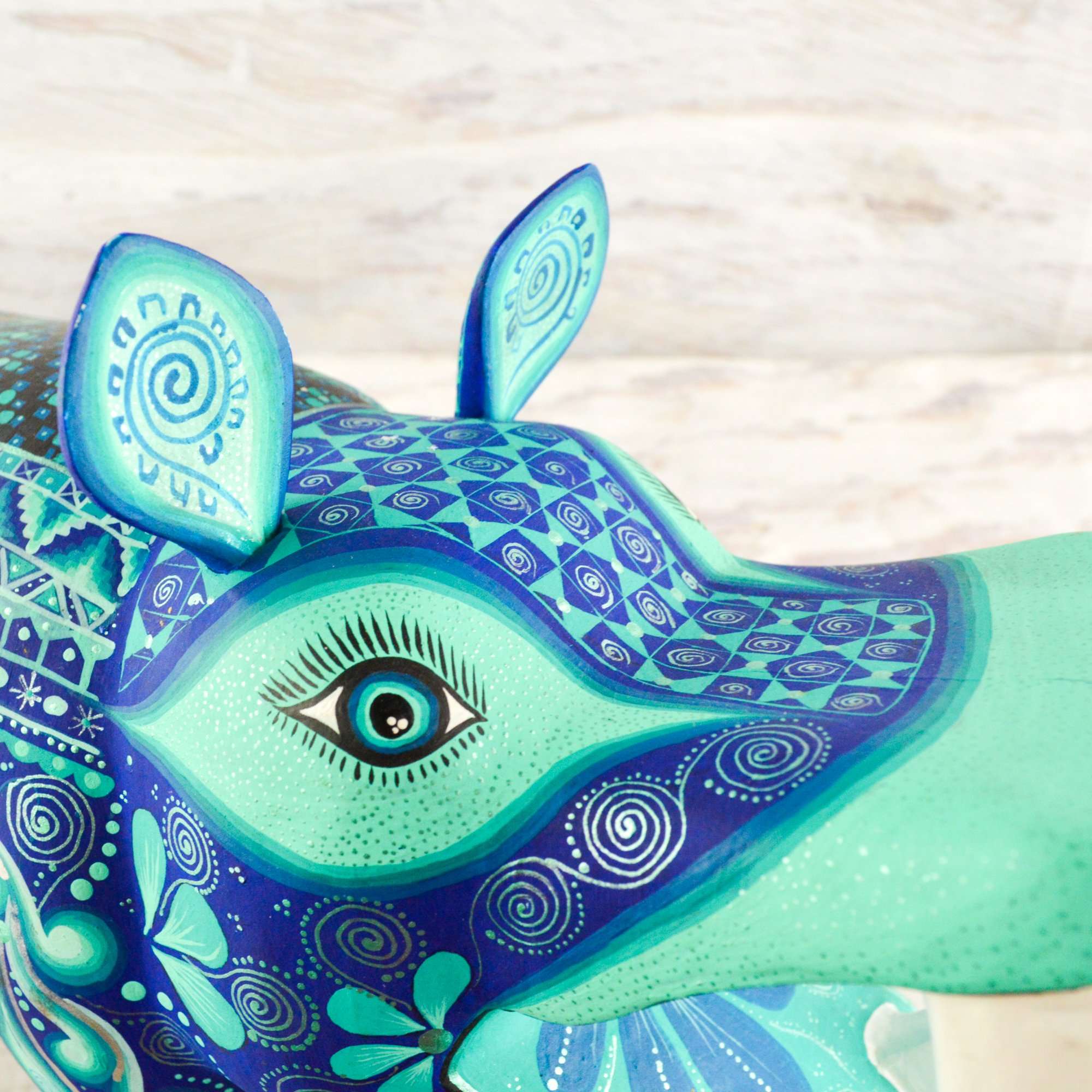 Hippopotamus Alebrije Oaxacan Wood Carving - Alebrije Huichol Mexican Folk art magiamexica.com