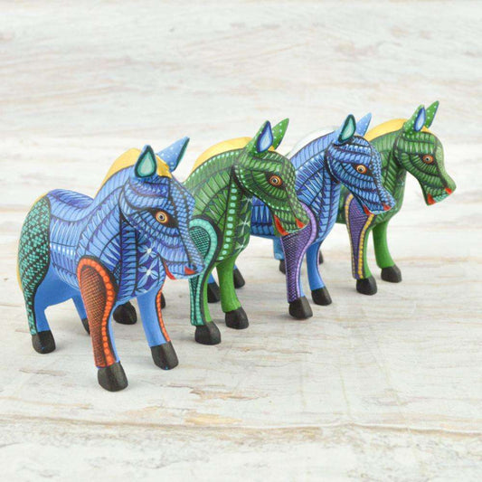 Horses Alebrije Oaxacan Wood Carving - Alebrije Huichol Mexican Folk art magiamexica.com