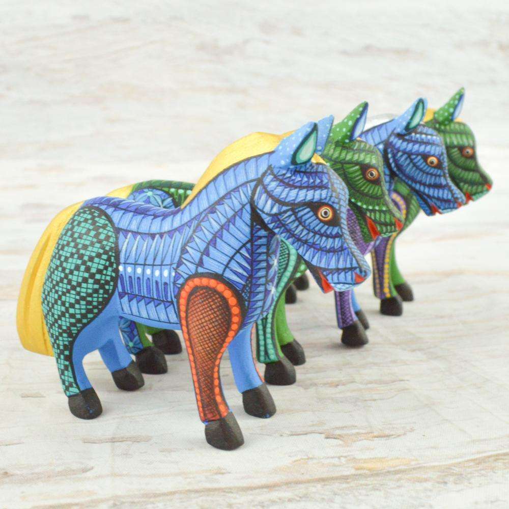 Horses Alebrije Oaxacan Wood Carving - Alebrije Huichol Mexican Folk art magiamexica.com