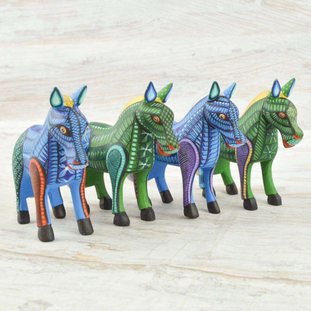 Horses Alebrije Oaxacan Wood Carving - Alebrije Huichol Mexican Folk art magiamexica.com