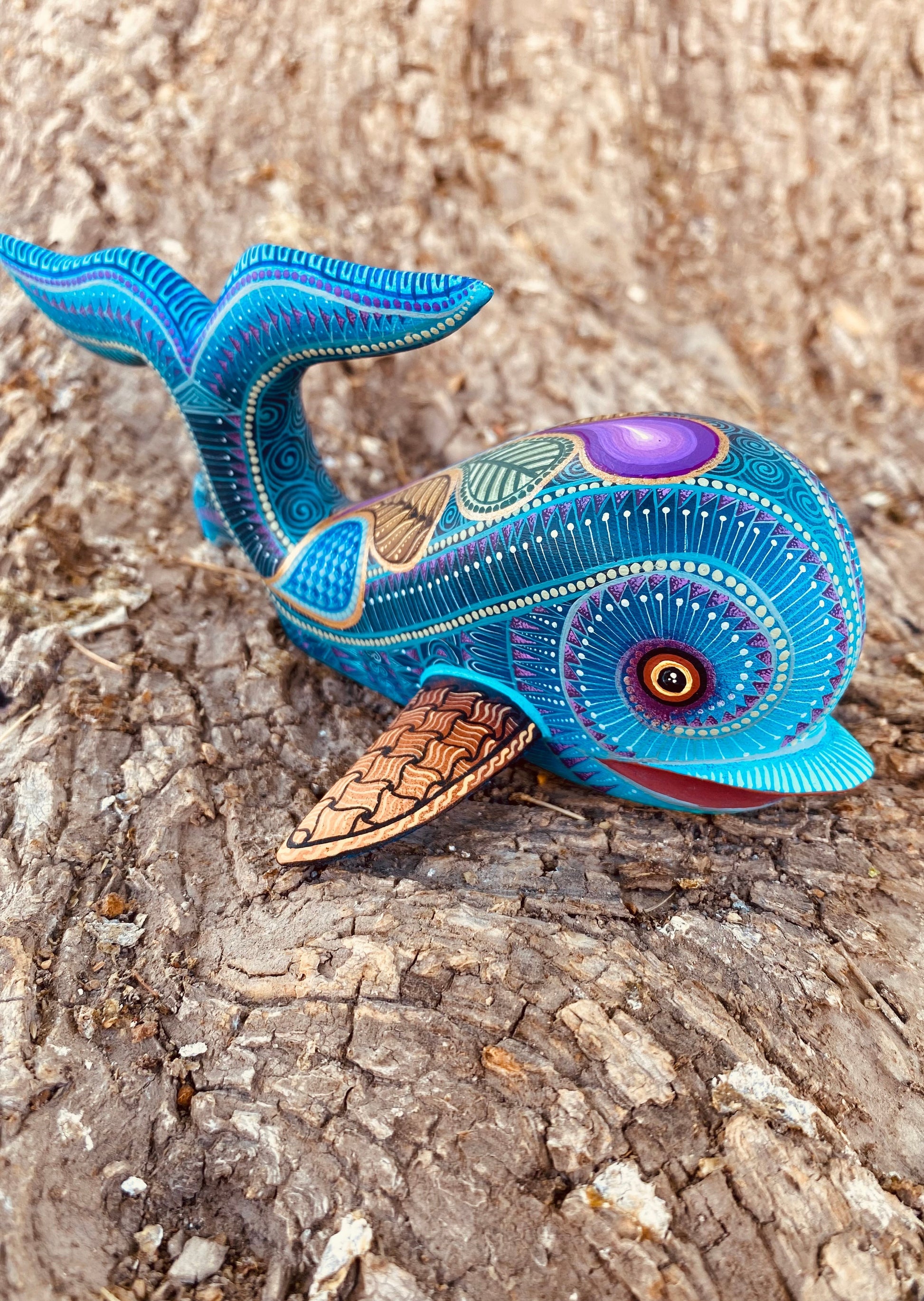 Alebrije Whale Oaxacan Wood Carving - Magia Mexica