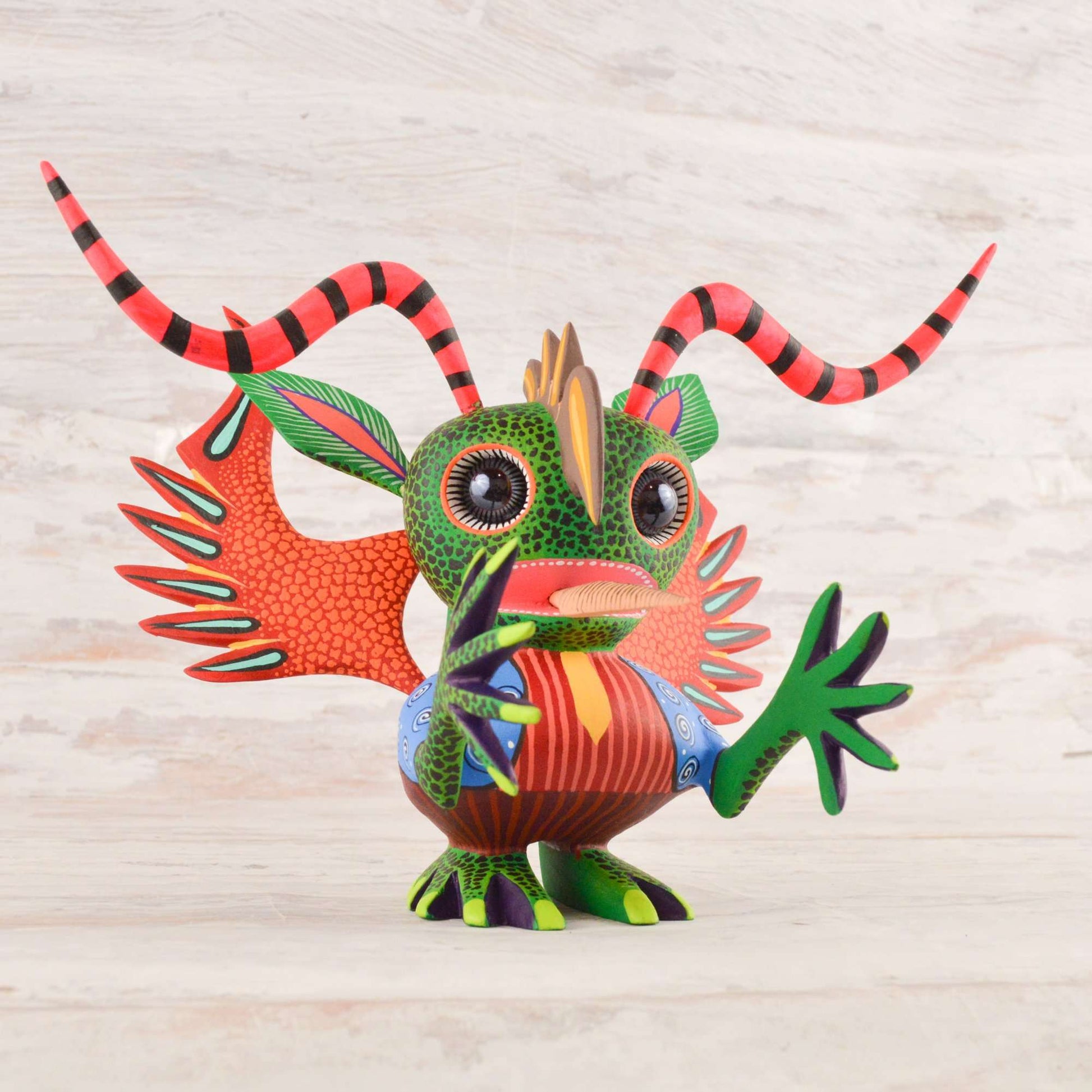 Martian Alebrije Oaxacan Wood Carving - Alebrije Huichol Mexican Folk art magiamexica.com