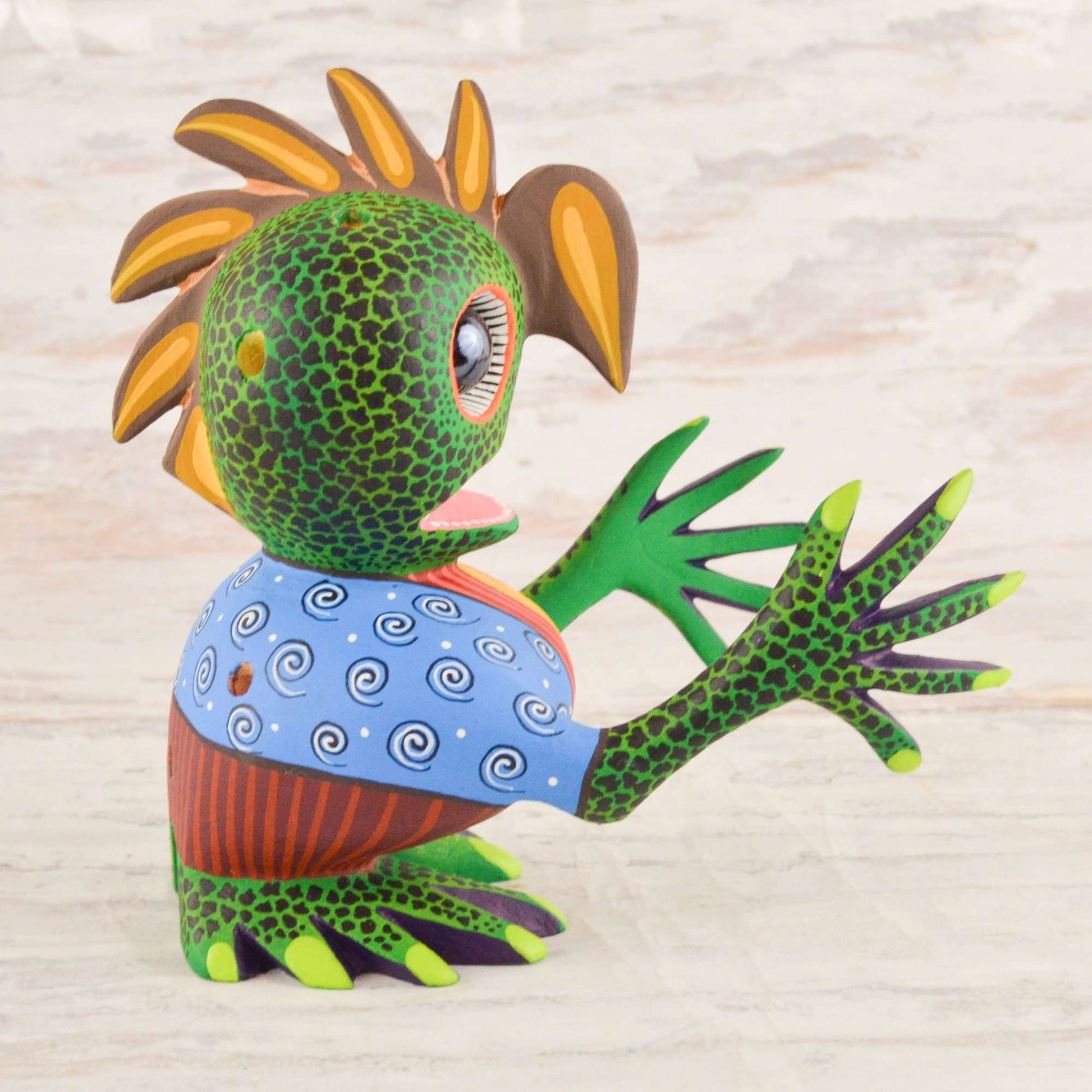 Martian Alebrije Oaxacan Wood Carving - Alebrije Huichol Mexican Folk art magiamexica.com