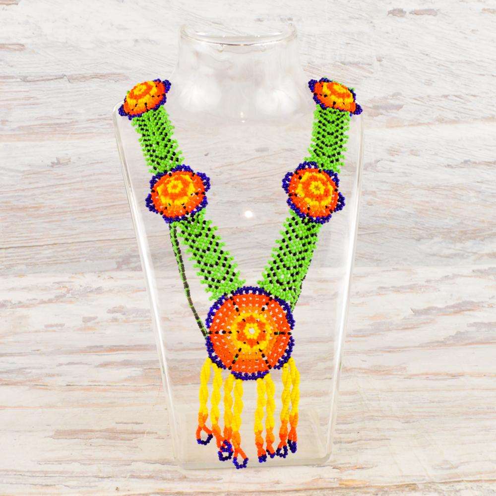 Necklace Earrings Huichol Art - Alebrije Huichol Mexican Folk art magiamexica.com