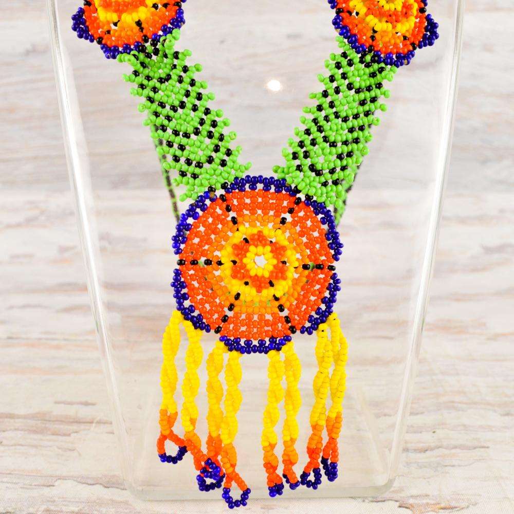 Necklace Earrings Huichol Art - Alebrije Huichol Mexican Folk art magiamexica.com
