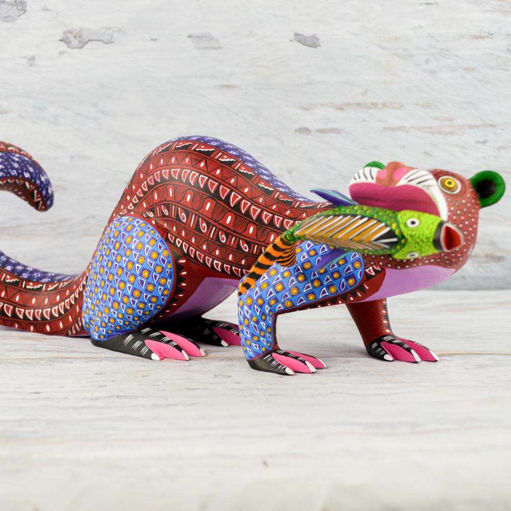 Otter Alebrije Oaxacan Wood Carving - Alebrije Huichol Mexican Folk art magiamexica.com