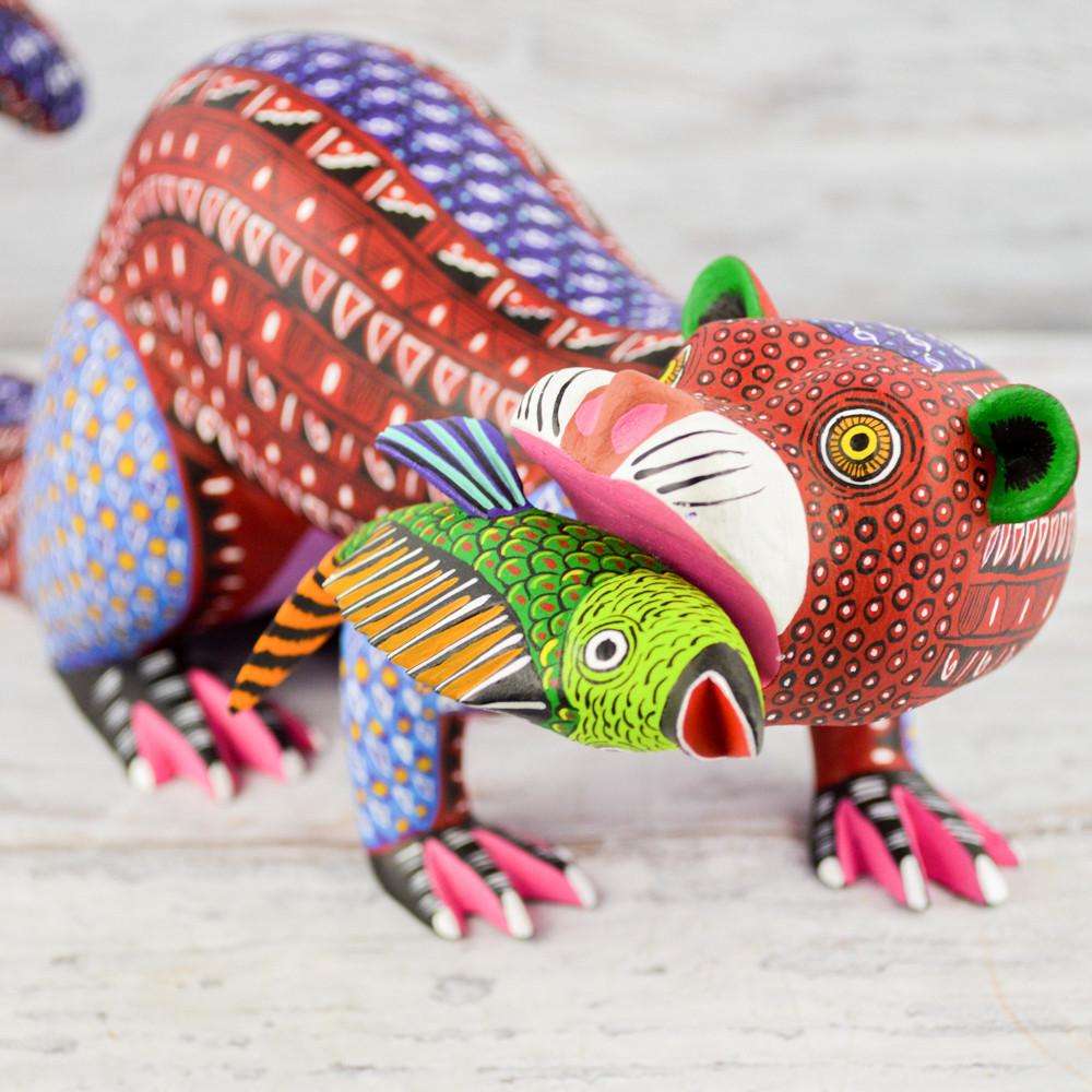 Otter Alebrije Oaxacan Wood Carving - Alebrije Huichol Mexican Folk art magiamexica.com