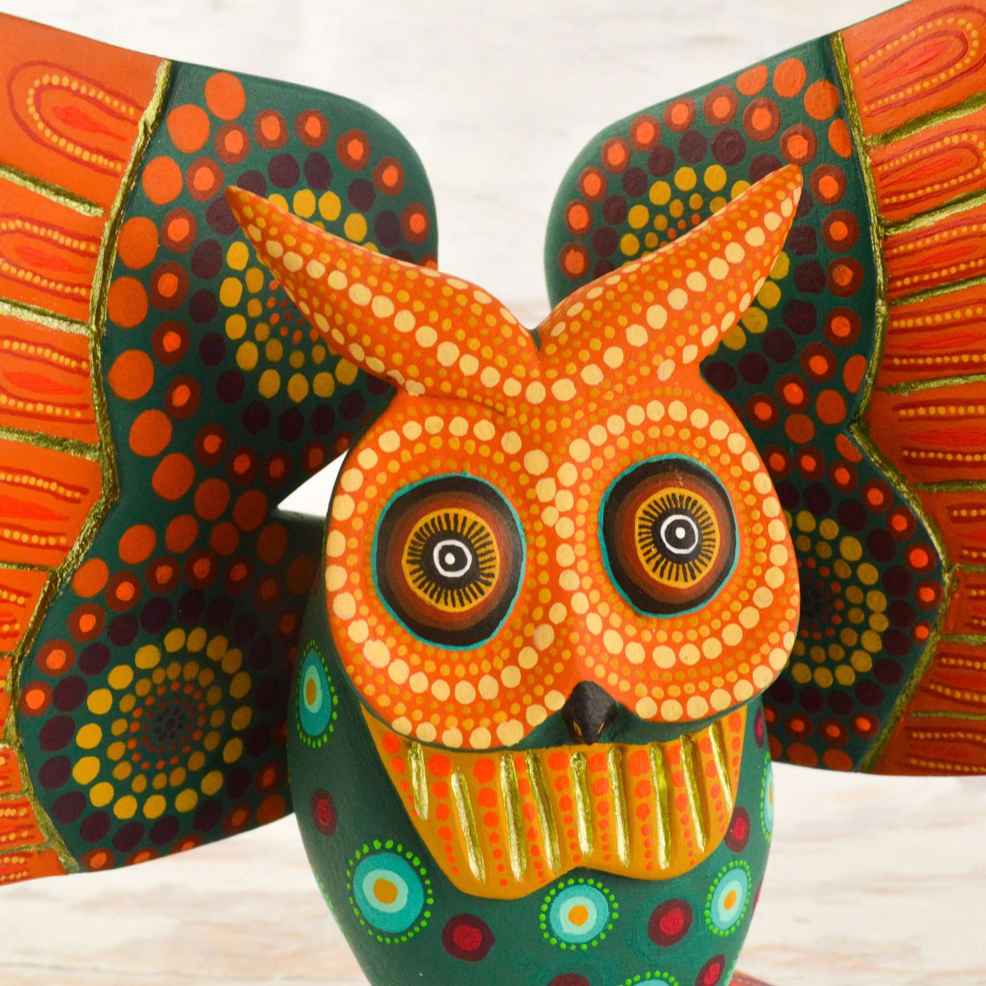 Owl Alebrije Oaxacan Wood Carving - Alebrije Huichol Mexican Folk art magiamexica.com