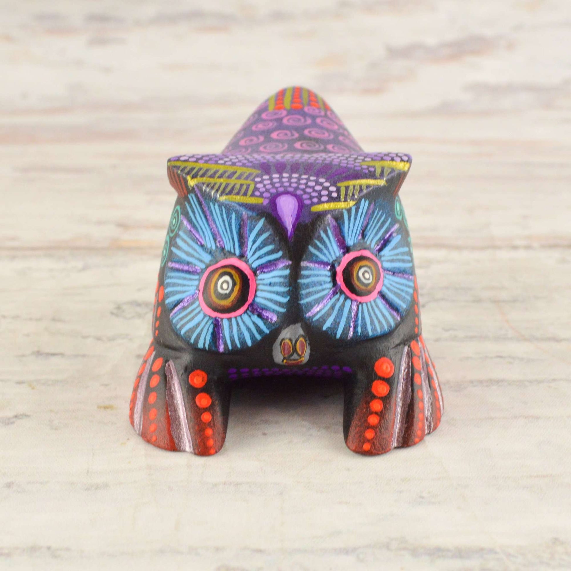 Owl Alebrije Oaxacan Wood Carving - Alebrije Huichol Mexican Folk art magiamexica.com