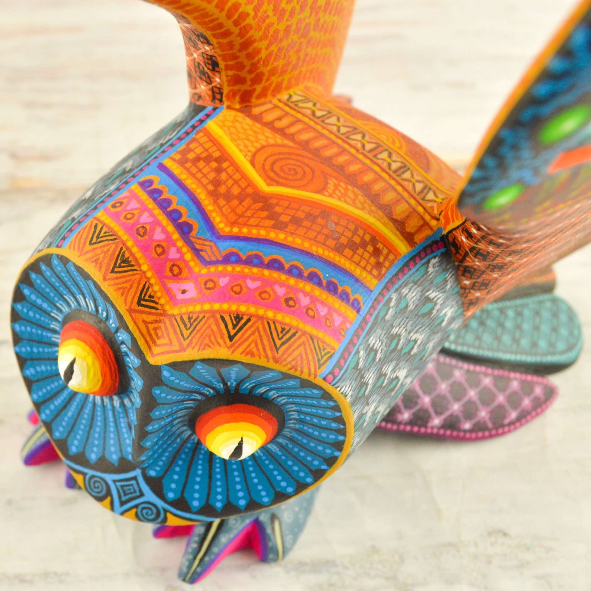 Owl Alebrije Oaxacan Wood Carving - Alebrije Huichol Mexican Folk art magiamexica.com