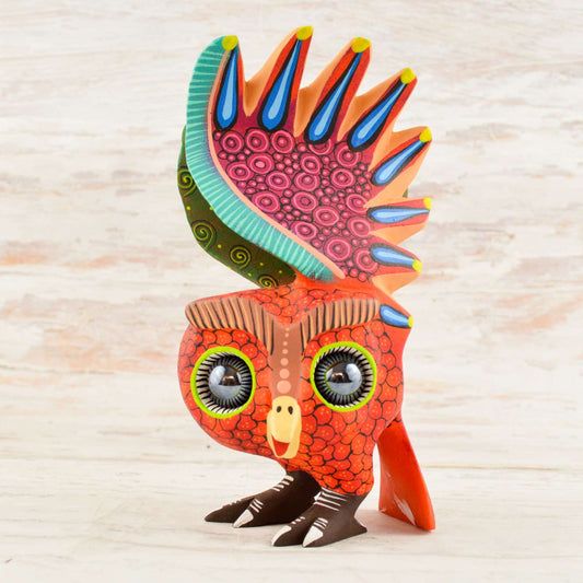 Owl Alebrije Oaxacan Wood Carving - Alebrije Huichol Mexican Folk art magiamexica.com