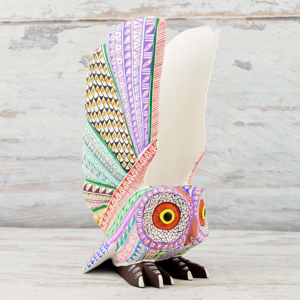 Owl Alebrije Oaxacan Wood Carving - Alebrije Huichol Mexican Folk art magiamexica.com