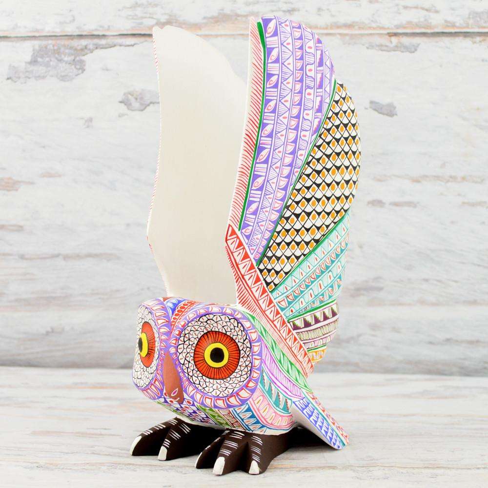 Owl Alebrije Oaxacan Wood Carving - Alebrije Huichol Mexican Folk art magiamexica.com