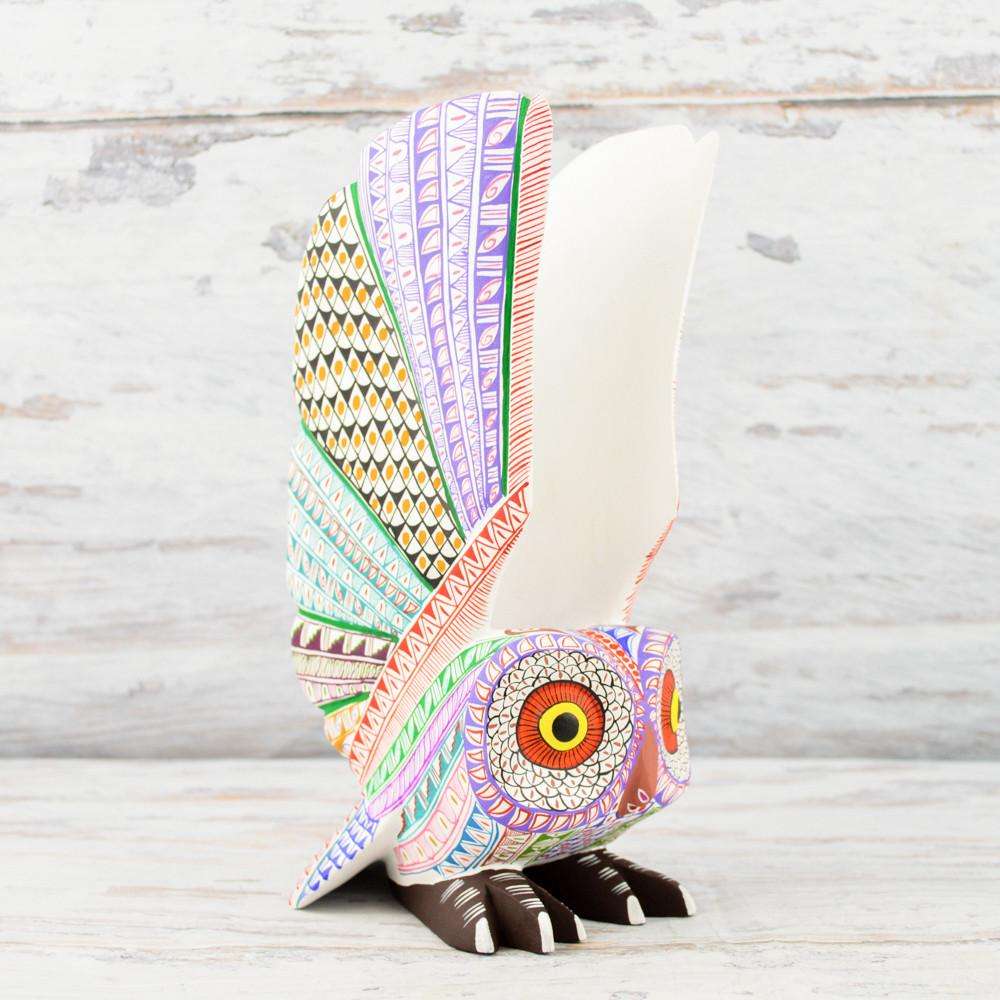 Owl Alebrije Oaxacan Wood Carving - Alebrije Huichol Mexican Folk art magiamexica.com