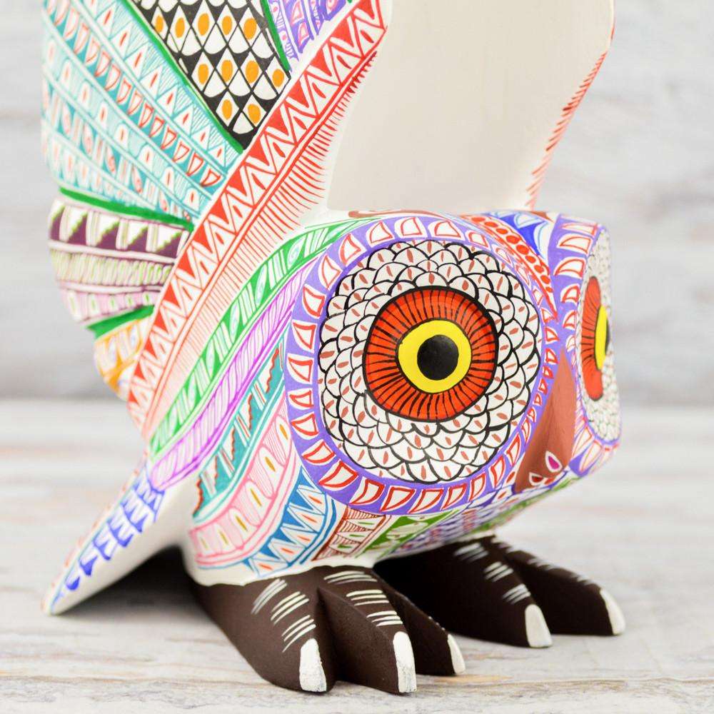 Owl Alebrije Oaxacan Wood Carving - Alebrije Huichol Mexican Folk art magiamexica.com