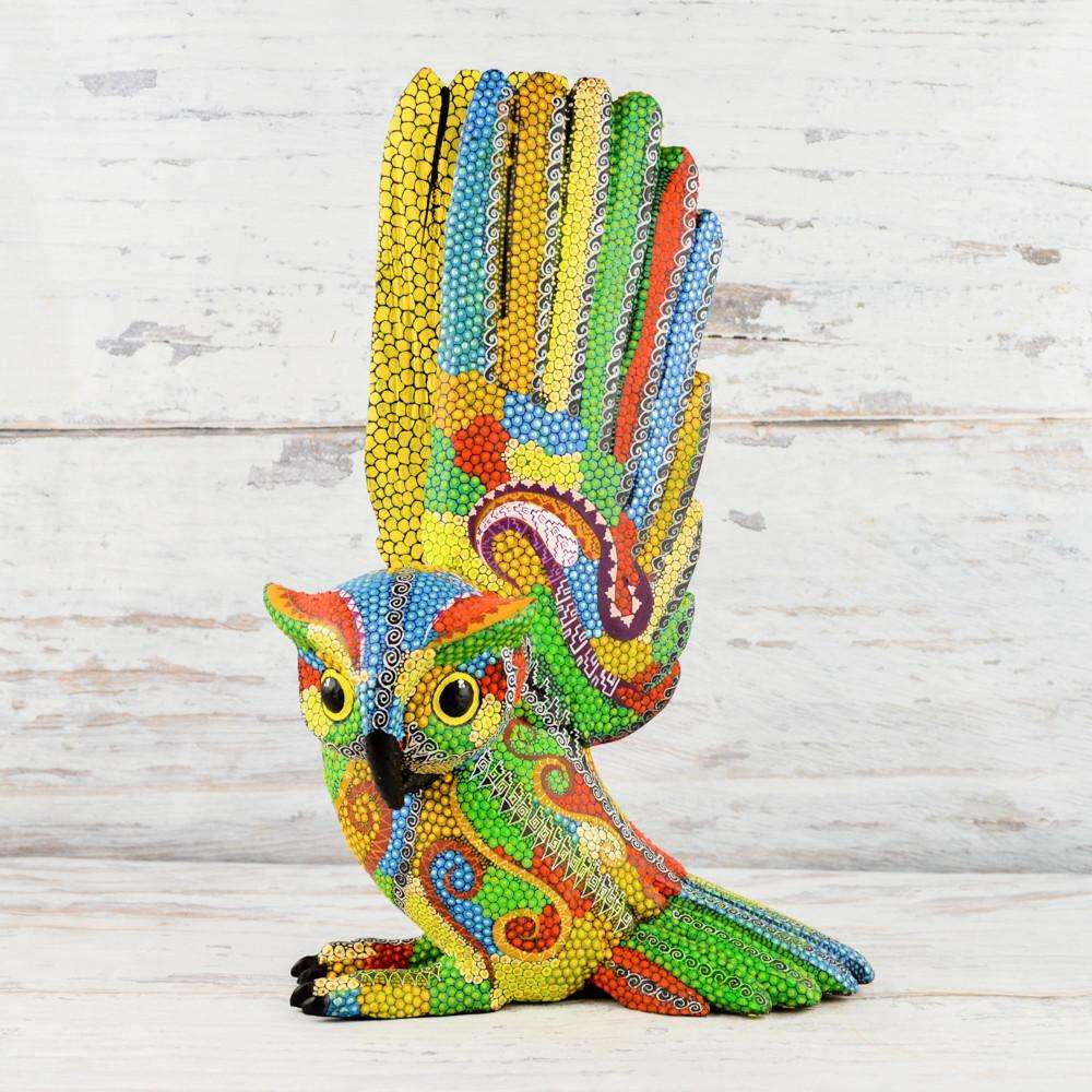Owl Alebrije Oaxacan Wood Carving - Alebrije Huichol Mexican Folk art magiamexica.com