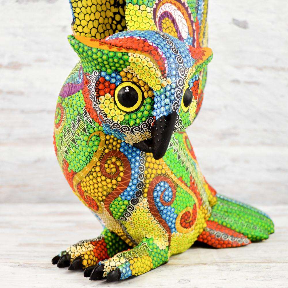 Owl Alebrije Oaxacan Wood Carving - Alebrije Huichol Mexican Folk art magiamexica.com