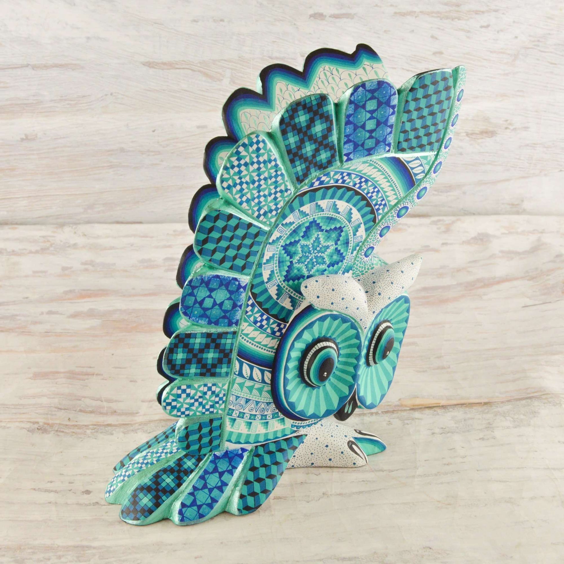 Owl Alebrije Wood Carving Oaxacan - Alebrije Huichol Mexican Folk art magiamexica.com