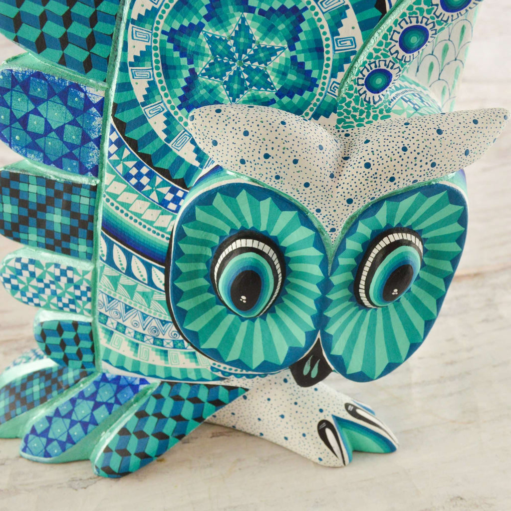 Owl Alebrije Wood Carving Oaxacan - Alebrije Huichol Mexican Folk art magiamexica.com