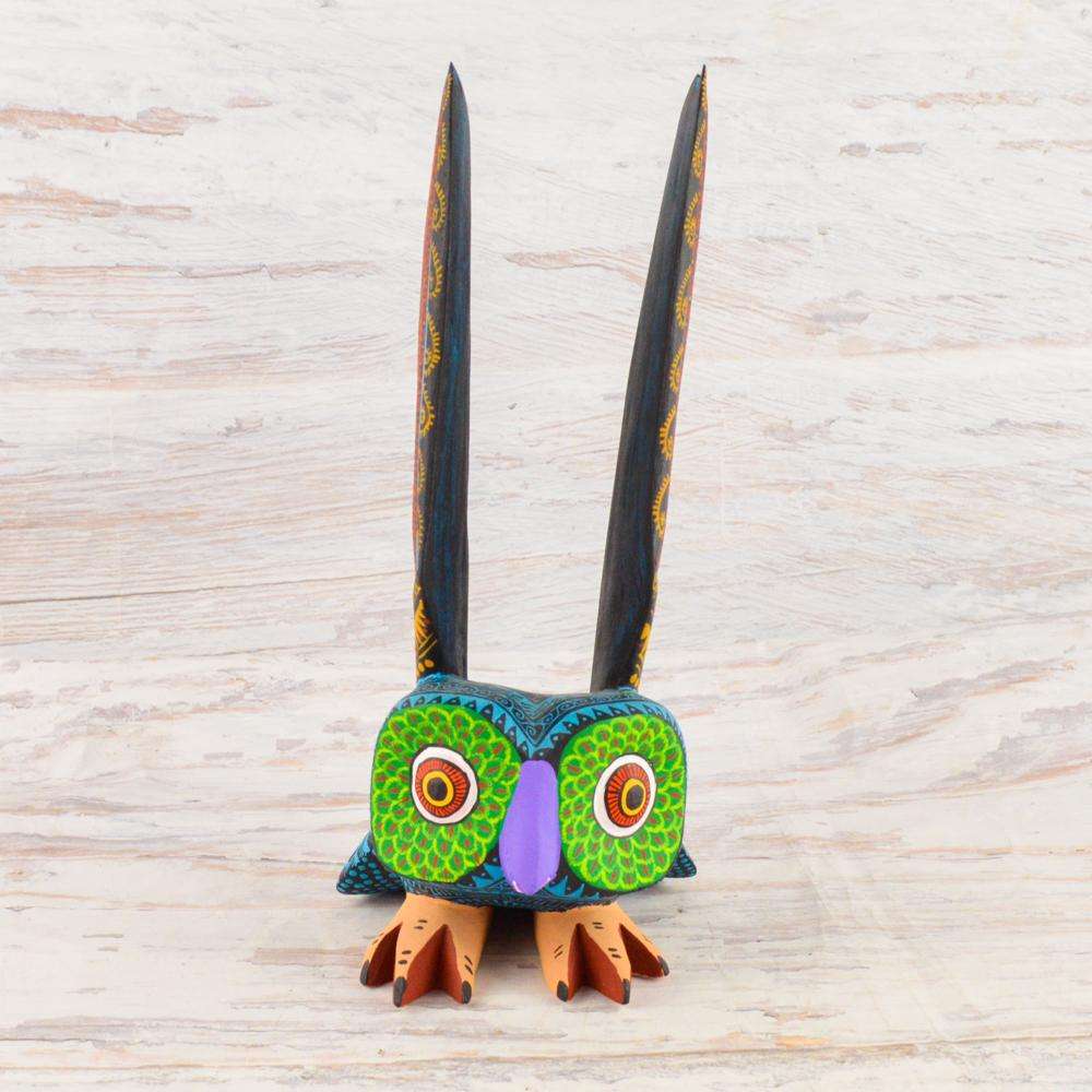 Owl Alebrije Wood Carving - Alebrije Huichol Mexican Folk art magiamexica.com