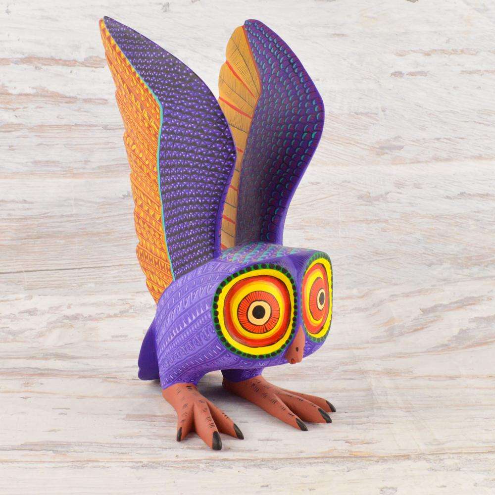 Owl Alebrije Wood Carving - Alebrije Huichol Mexican Folk art magiamexica.com