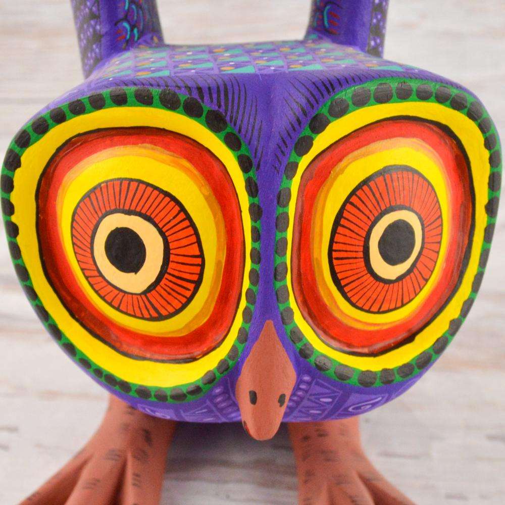 Owl Alebrije Wood Carving - Alebrije Huichol Mexican Folk art magiamexica.com
