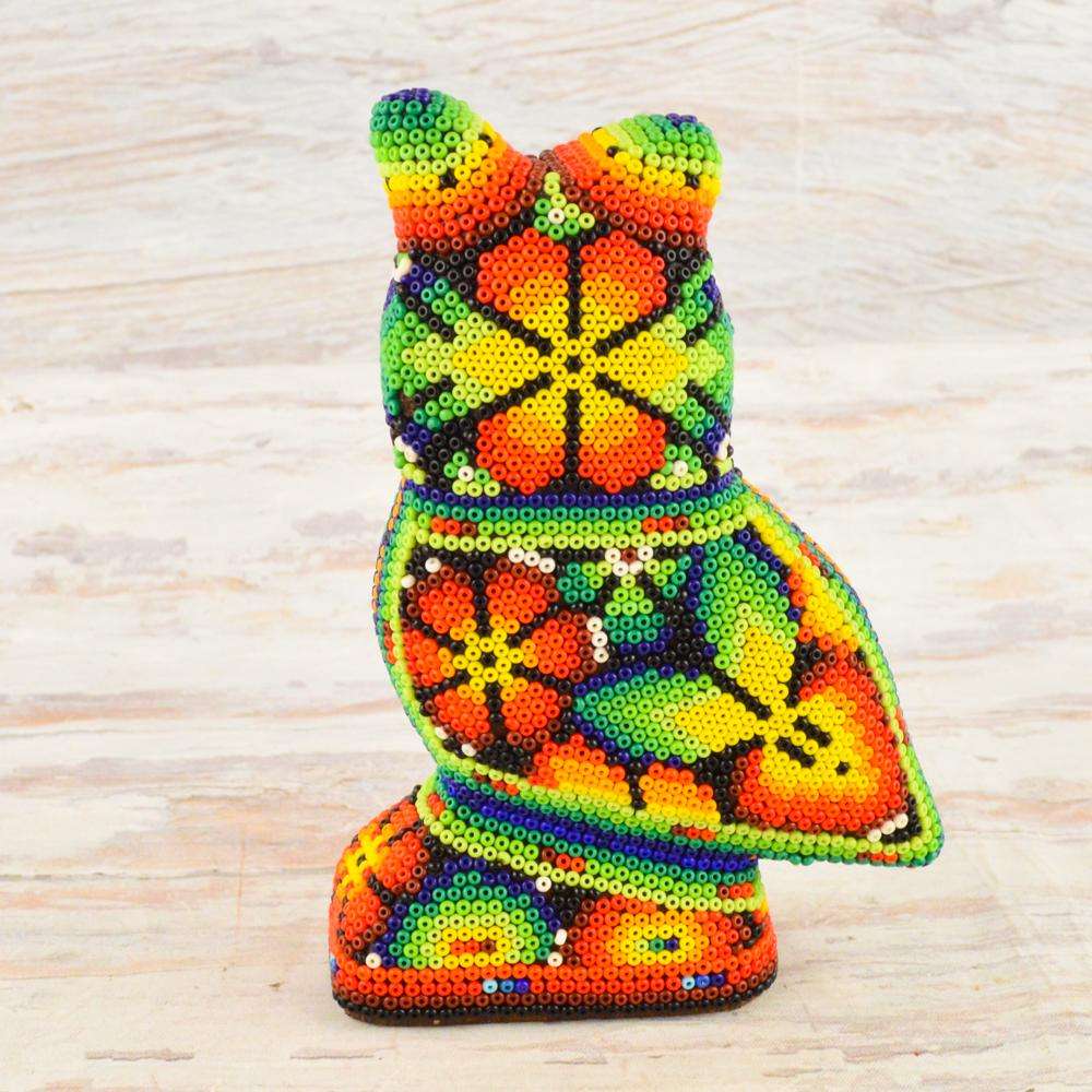 Owl Huichol Art - Alebrije Huichol Mexican Folk art magiamexica.com