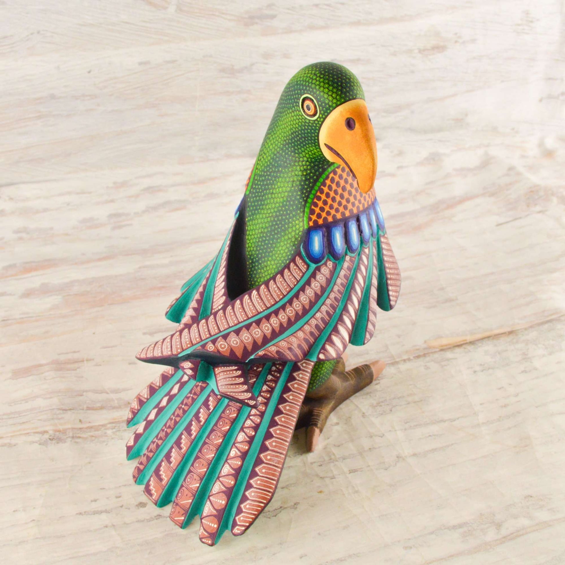 Parrot Alebrije Wood Carving Oaxacan - Alebrije Huichol Mexican Folk art magiamexica.com