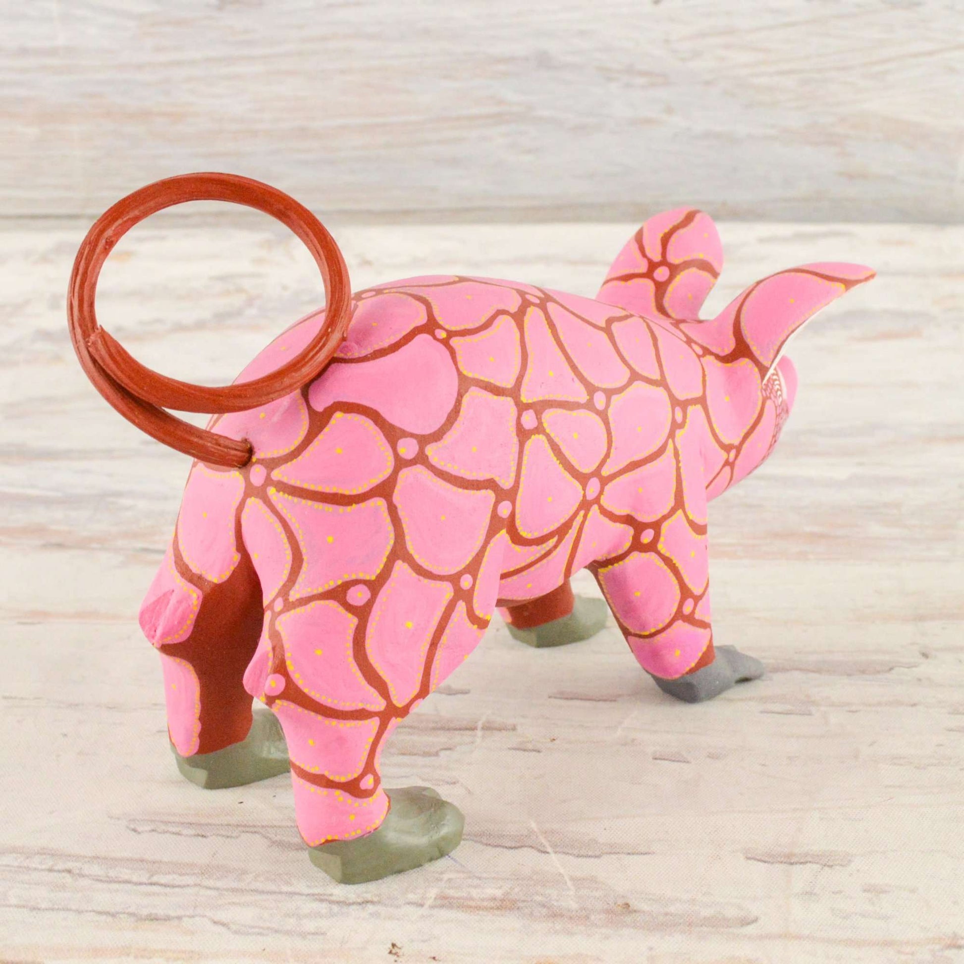 Pig Alebrije Oaxacan Wood Carving - Alebrije Huichol Mexican Folk art magiamexica.com