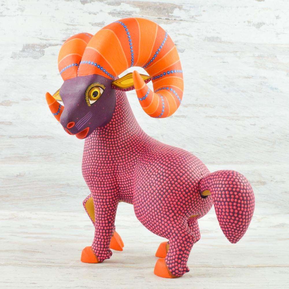 Ram Alebrije Oaxacan Wood Carving - Alebrije Huichol Mexican Folk art magiamexica.com