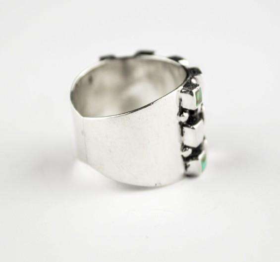 Ring Sapphire Squares - Alebrije Huichol Mexican Folk art magiamexica.com