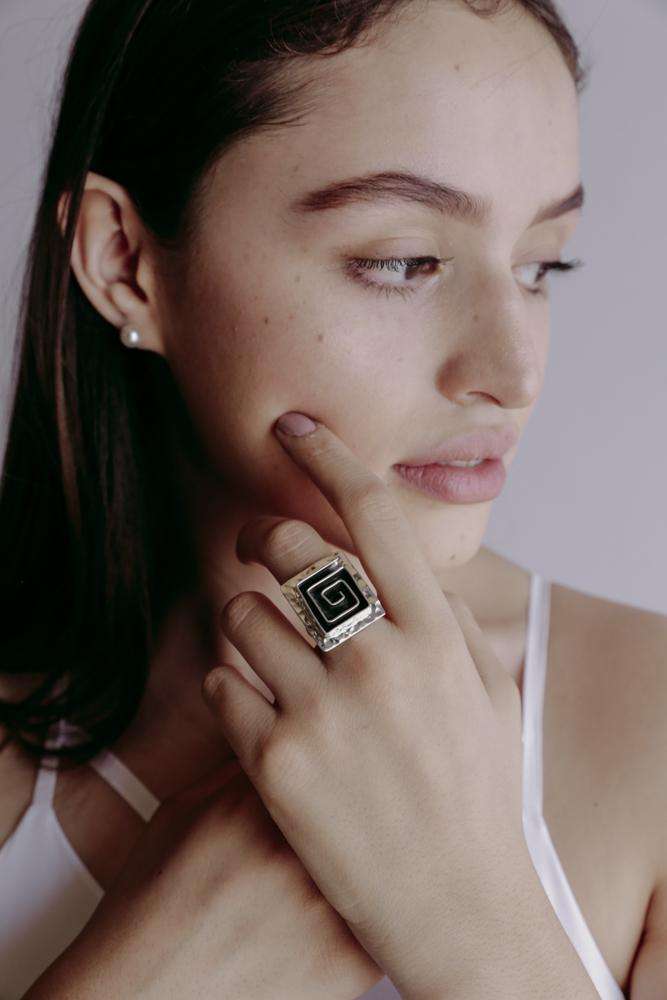 Ring Square Snail - Alebrije Huichol Mexican Folk art magiamexica.com