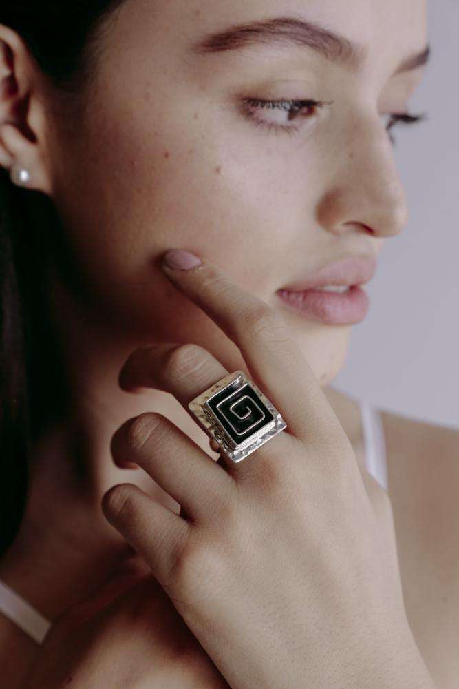 Ring Square Snail - Alebrije Huichol Mexican Folk art magiamexica.com