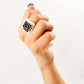 Ring Square Snail - Alebrije Huichol Mexican Folk art magiamexica.com