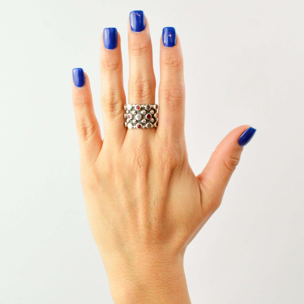 Ring Wine Squares - Alebrije Huichol Mexican Folk art magiamexica.com