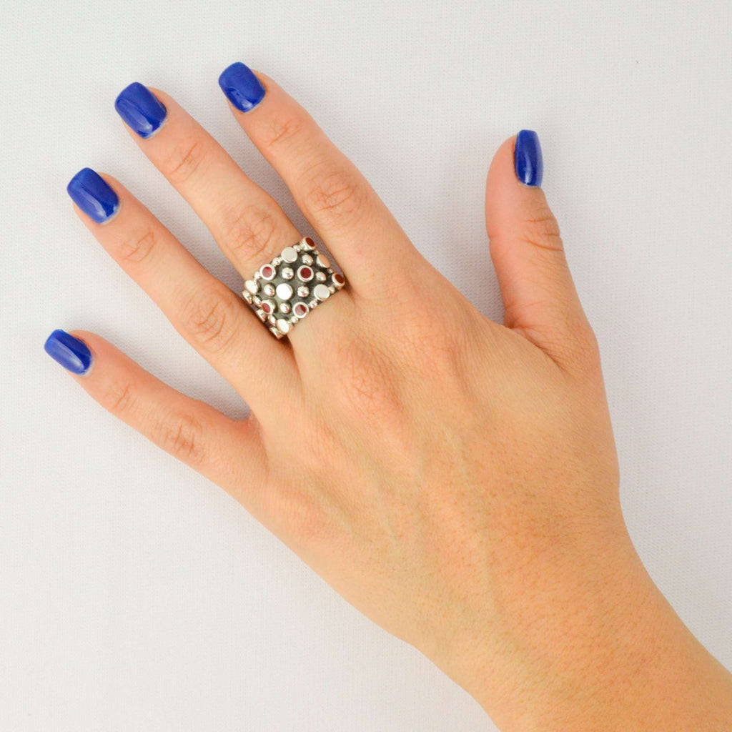 Ring Wine Squares - Alebrije Huichol Mexican Folk art magiamexica.com