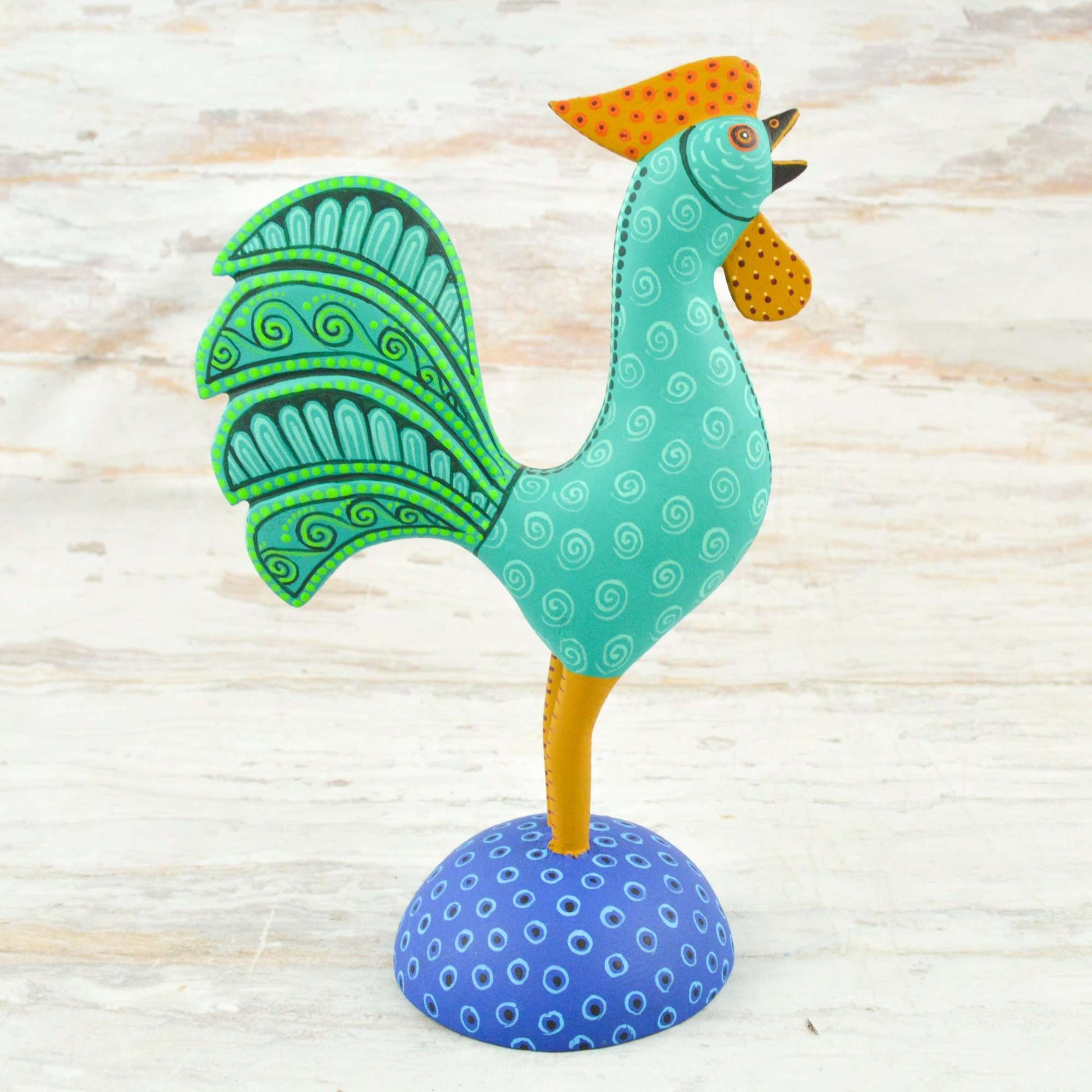 Rooster Alebrije Oaxacan Wood Carving - Alebrije Huichol Mexican Folk art magiamexica.com