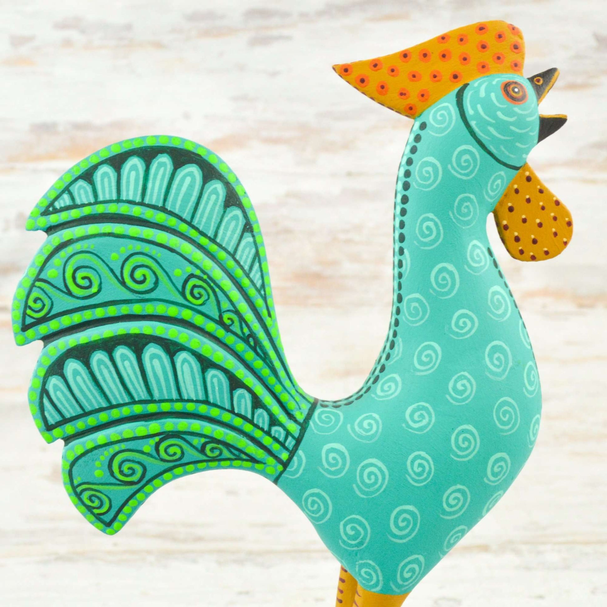 Rooster Alebrije Oaxacan Wood Carving - Alebrije Huichol Mexican Folk art magiamexica.com