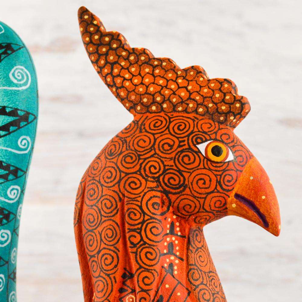 Rooster Alebrije Oaxacan Wood Carving - Alebrije Huichol Mexican Folk art magiamexica.com