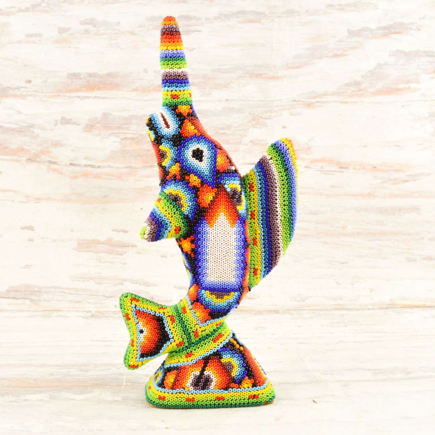 Sailfish Huichol Art - Alebrije Huichol Mexican Folk art magiamexica.com