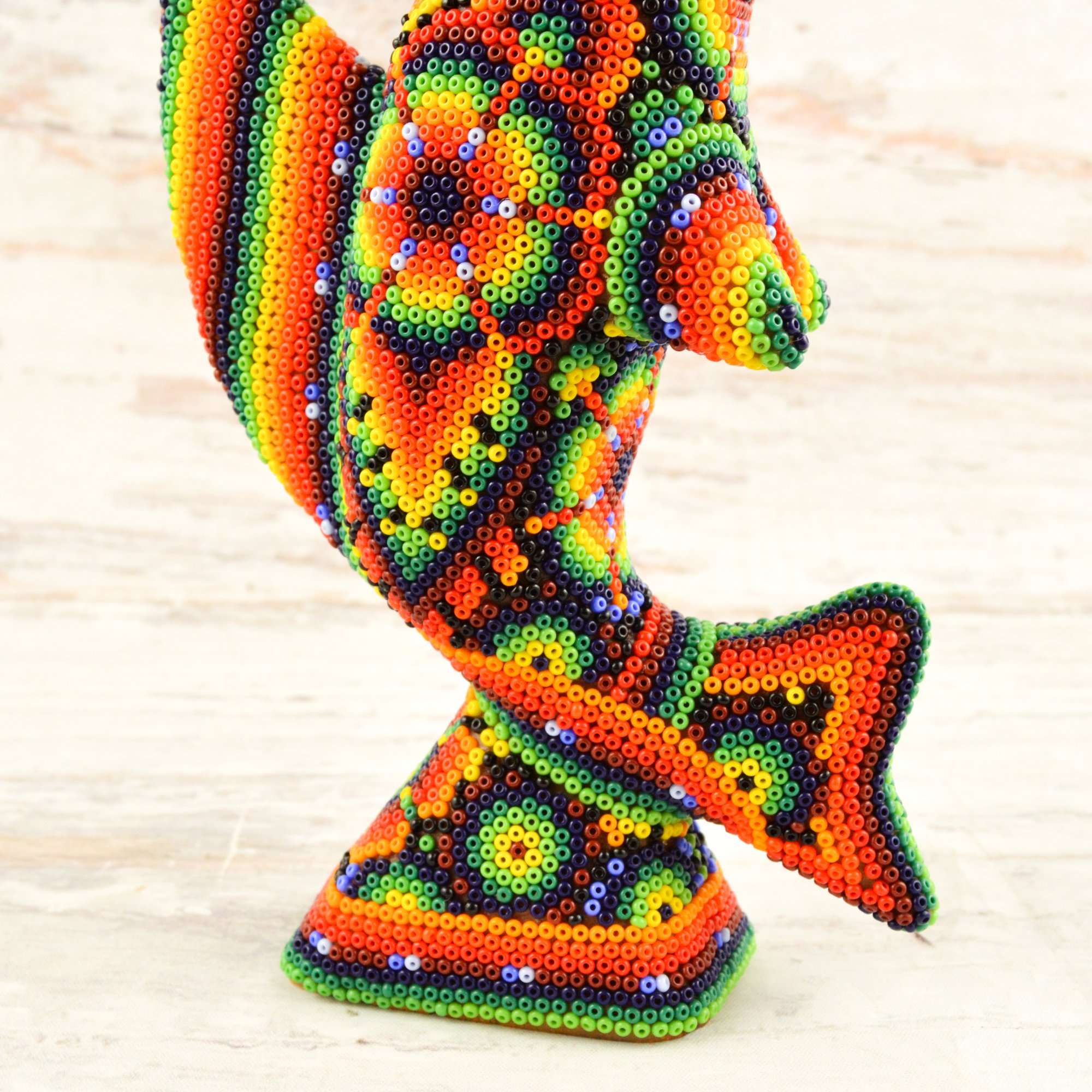Sailfish Huichol Art - Alebrije Huichol Mexican Folk art magiamexica.com