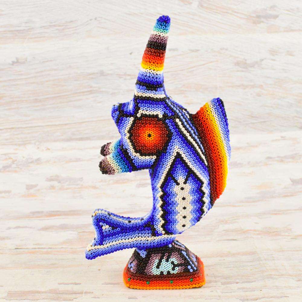 Sailfish Huichol Art - Alebrije Huichol Mexican Folk art magiamexica.com