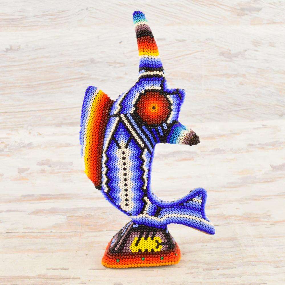 Sailfish Huichol Art - Alebrije Huichol Mexican Folk art magiamexica.com