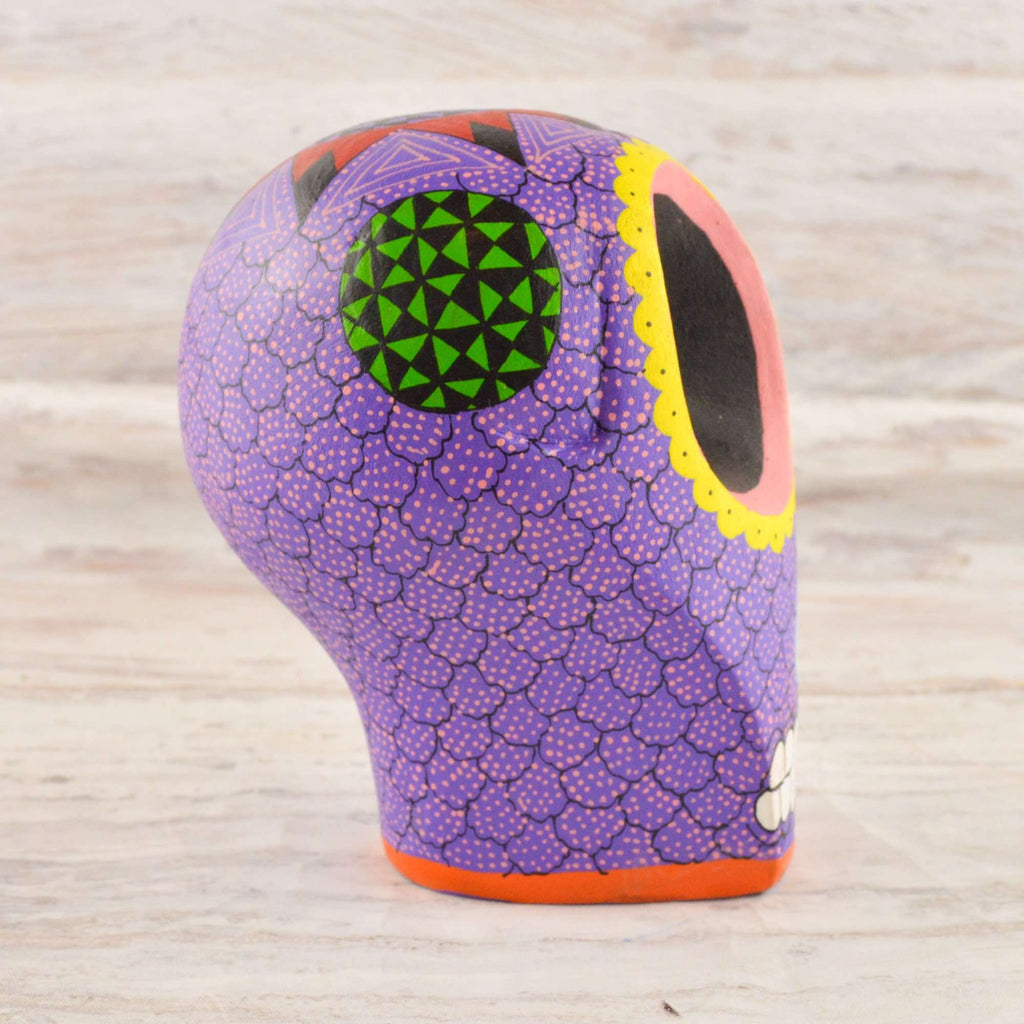 Skull Alebrije Oaxacan Wood Carving - Alebrije Huichol Mexican Folk art magiamexica.com