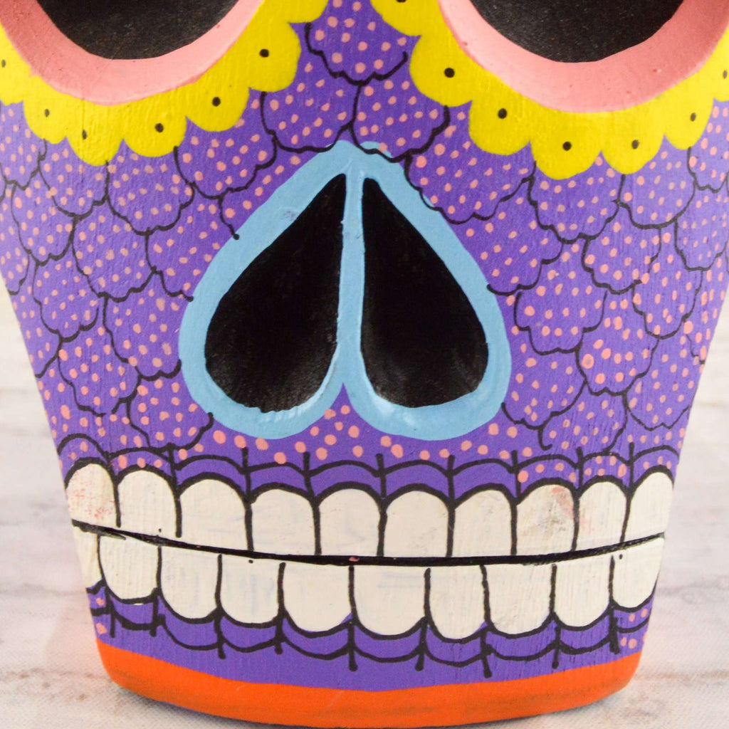 Skull Alebrije Oaxacan Wood Carving - Alebrije Huichol Mexican Folk art magiamexica.com