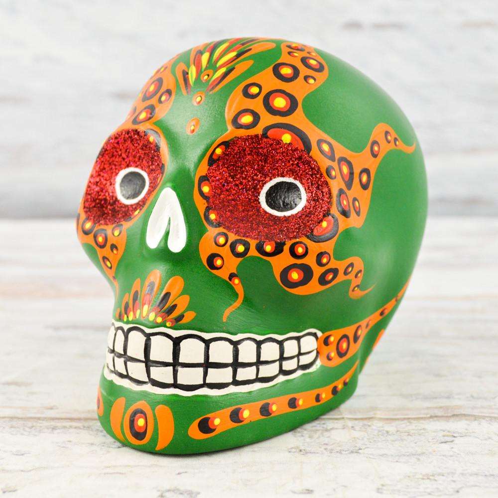 Skull Day of the Dead - Alebrije Huichol Mexican Folk art magiamexica.com