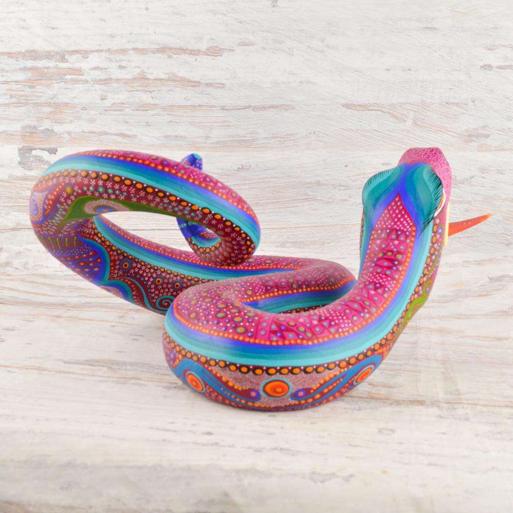 Snake Alebrije Wood Carving - Alebrije Huichol Mexican Folk art magiamexica.com