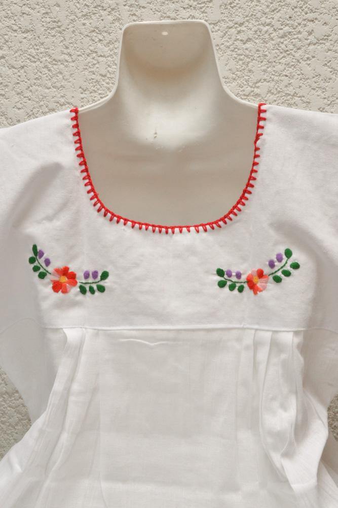 Embroidered Mexican Blouse | Tehua White - Magia Mexica
