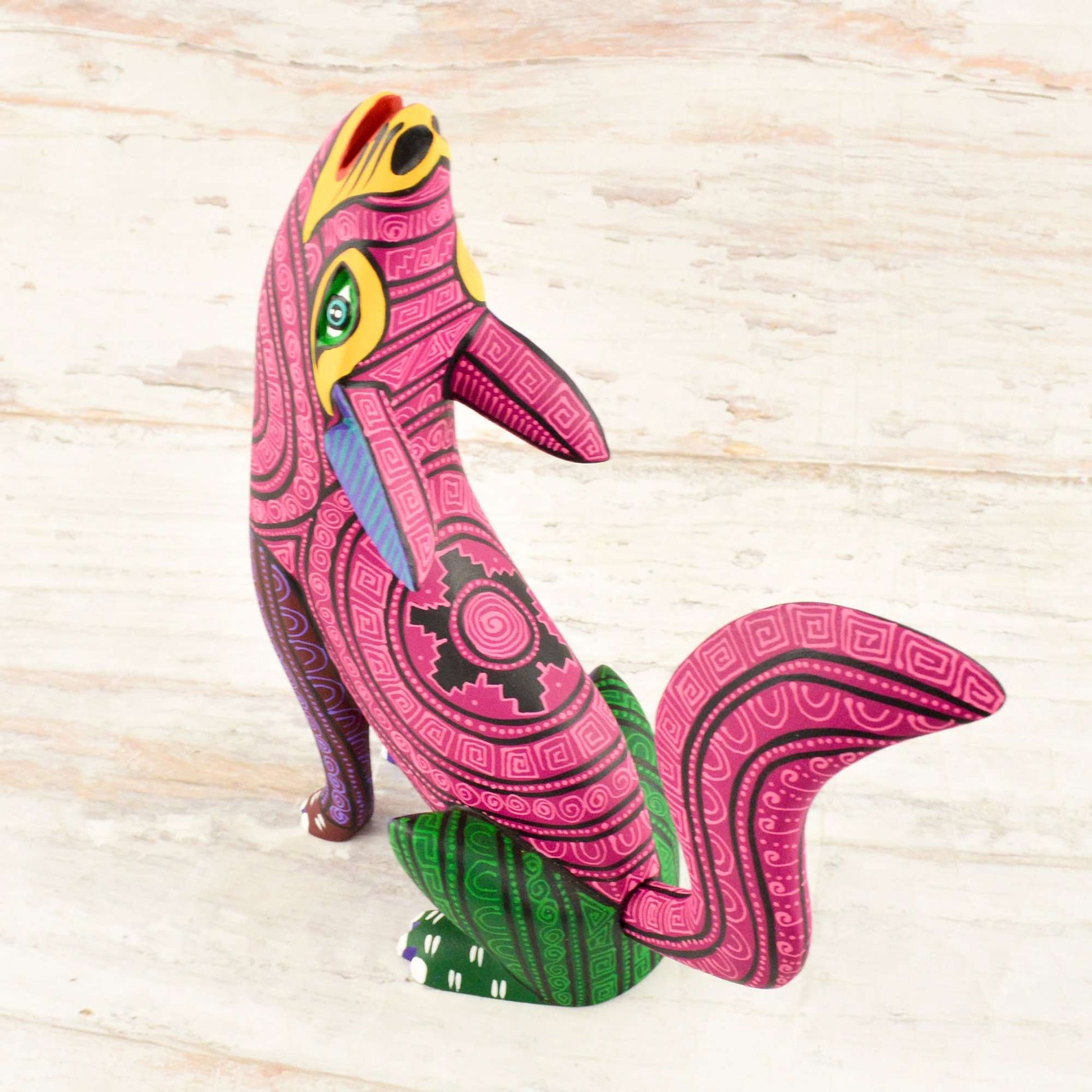 Wolf Alebrije Oaxacan Wood Carving - Alebrije Huichol Mexican Folk art magiamexica.com