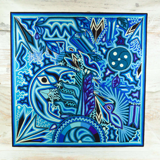 Yarn Painting Huichol Art 23" - Alebrije Huichol Mexican Folk art magiamexica.com